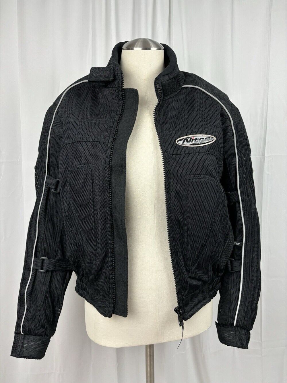 Nitro Racing Full Armour Black Motorcycle Jacket Womens Size M CE Approved